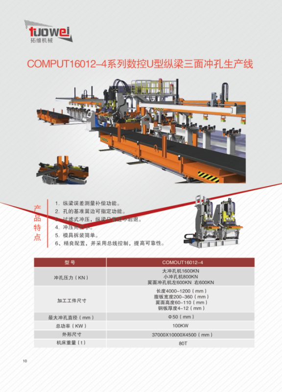 山東拓維機(jī)械制造有限公司，汽車大梁沖，汽車小梁沖，鋼模板沖孔，鋼模板加工設(shè)備，汽車橫梁沖，數(shù)控平板沖孔機(jī)，中厚板數(shù)控沖床，數(shù)控沖鉆復(fù)合機(jī)，汽車縱梁沖，縱梁自動化生產(chǎn)線，中厚板沖割復(fù)合機(jī)，平地機(jī)刀片沖鉆生產(chǎn)線